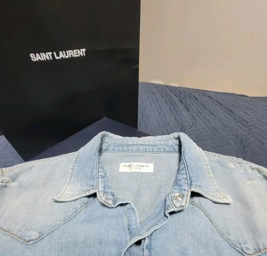 생로랑 saint laurent 데님 자켓 청자켓 L